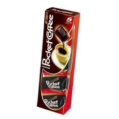Ferrero Pocket Coffee Dark Chocolate Liquid Decaf Espresso 1 Pack of 5