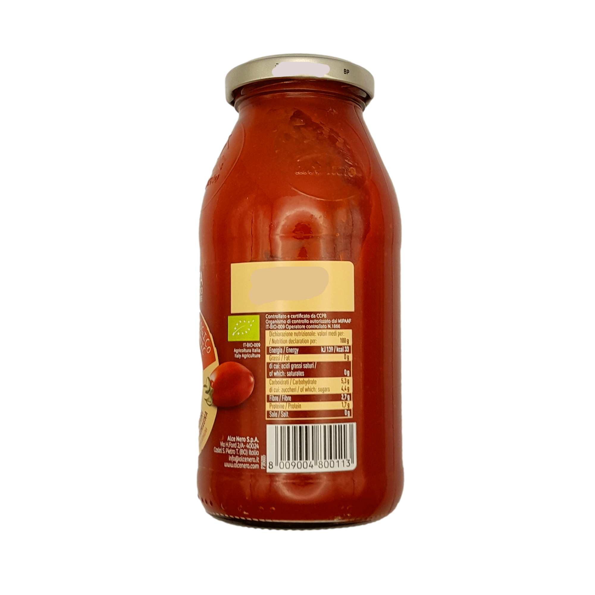 ALCENERO TOMATO SAUCE GR 500 ORGANIC PASSATA X 12 - Migro Express