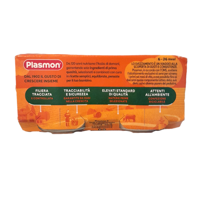 PLASMON BABY FOOD PUREE CHEESE GR 80 X 2 FORMAGGINO AND PARMESAN X 12