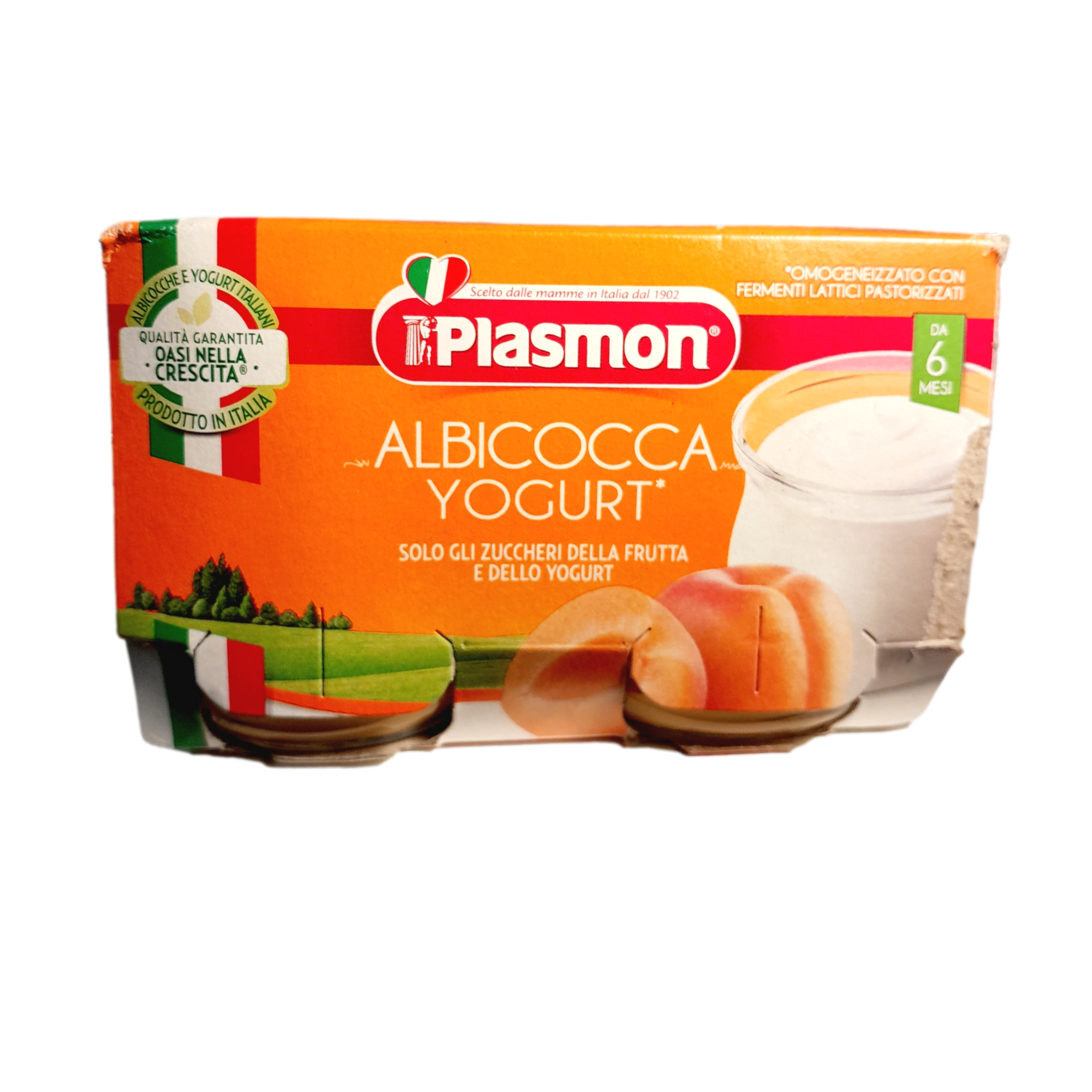 PLASMON BABY FOOD PUREE FRUIT GR 120 X 2 YOGURT AND APRICOT X 12 - Migro  Express