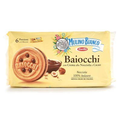 MULINO BIANCO PASTRY FOOD GR 330 MINI BAIOCCHI WITH HAZELNUTS X 6 X 6 PCS X 12